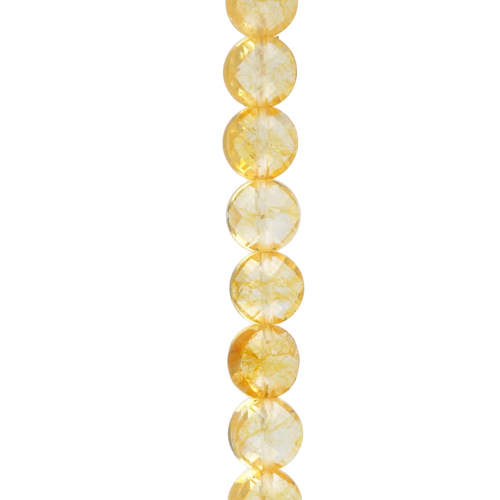 Yellow Faceted Citrine Coin Beads by Bead Landing™ | Michaels